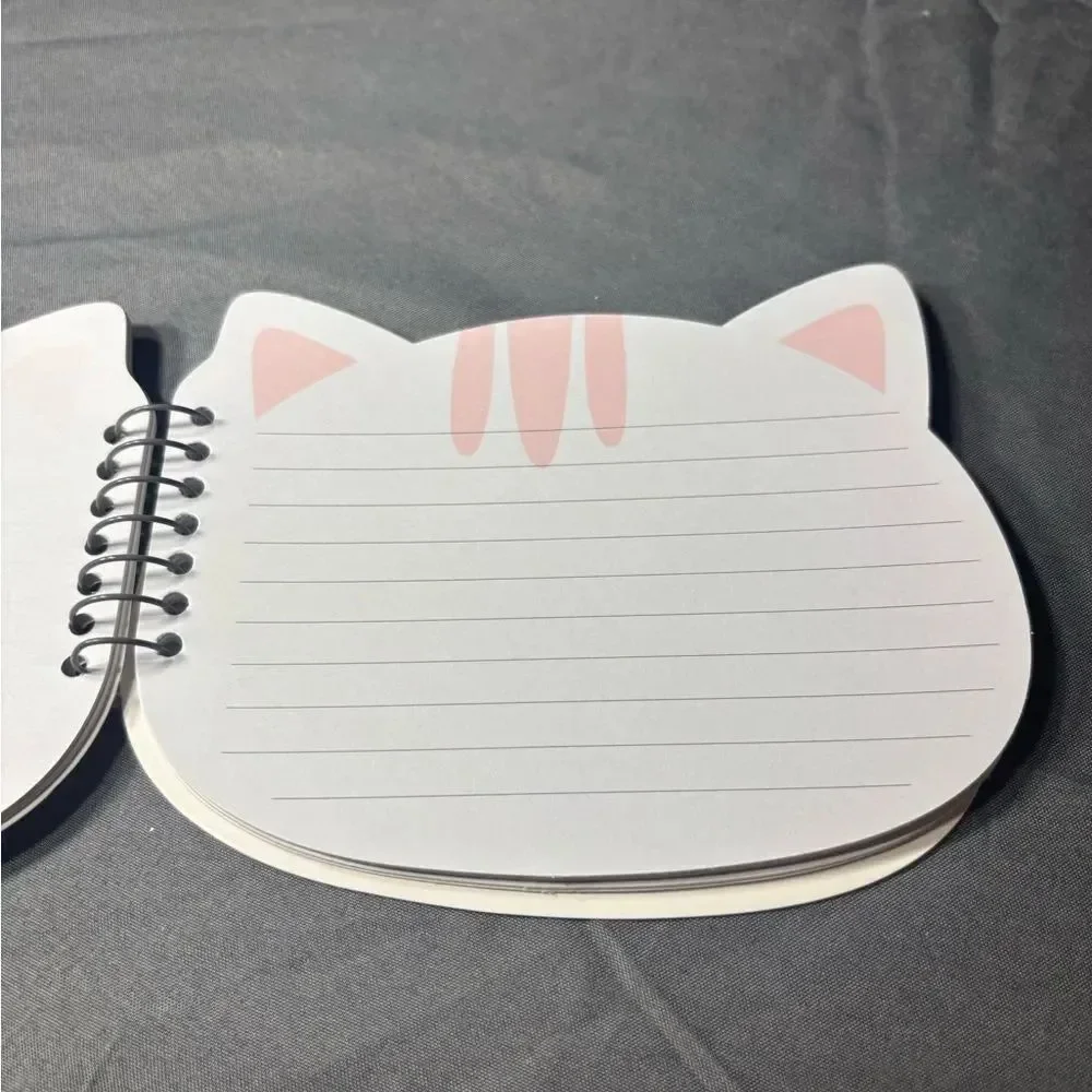 Charming Cat Face Spiral Notebook with Stickers 2 pc Cat Themed Notepad Set NWT